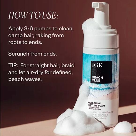 NEW IGK Beach Club High-Shine Texture Foam - Picture 2 of 4